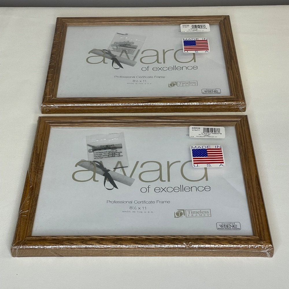 Timeless Frames Wooden 8.5" x 11" Award Frame set of 2